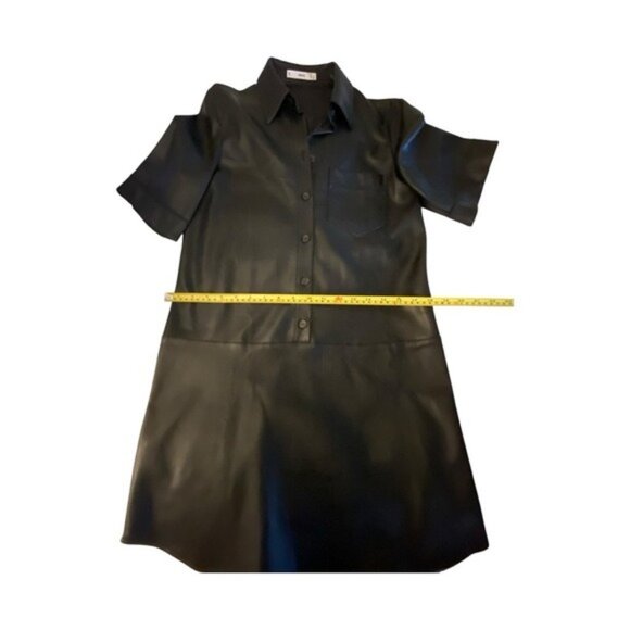MNG (Mango) faux leather shirt dress - Picture 8 of 9